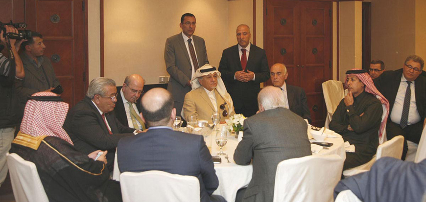 University of Jordan President Ekhleif Tarawneh speaks at a meeting organised by the Jerusalem Endowment Fund in Amman on Friday (Petra photo)